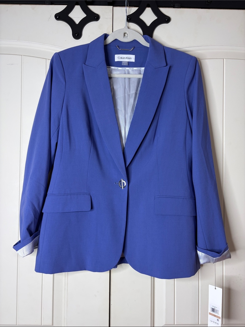Calvin Klein Single-Button Blazer NEW Size 12 Purple Suit Jacket